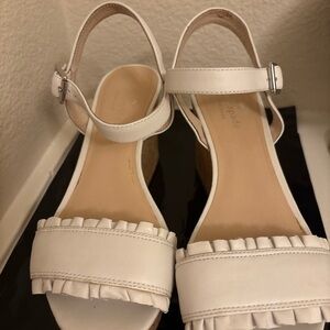 Kate Spade Cream Wedge Sandals